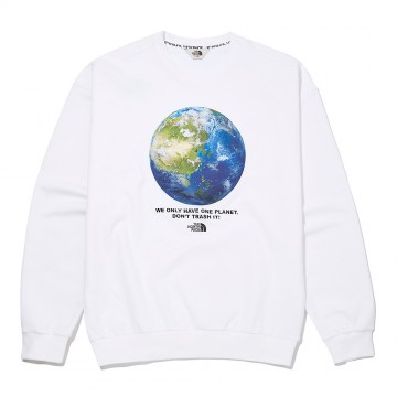 THE NORTH FACE-THINK EARTH SWEATSHIRTS (WHITE)